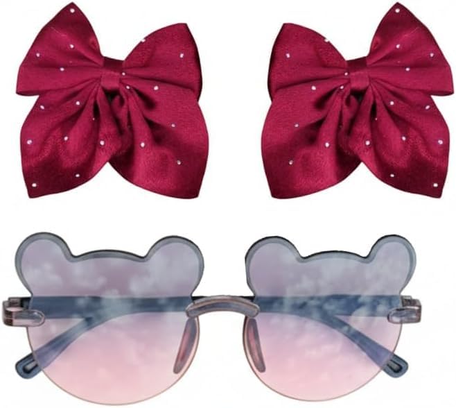 Girls Sunglasses | Girls Sunglasses with 2 Bow Hair Ties | Multi Color