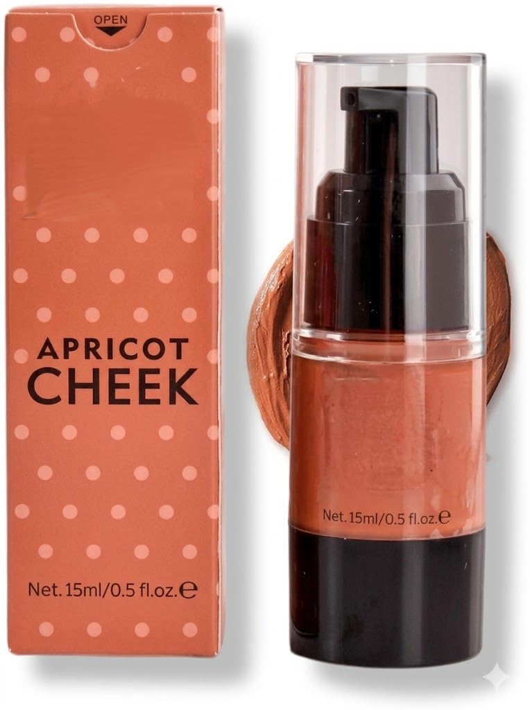 Velvet Liquid Blush-soft bab Finish Gel BlushER Water-Based for Face, 15 ml Cheek Blush Face Makeup -APRICOT