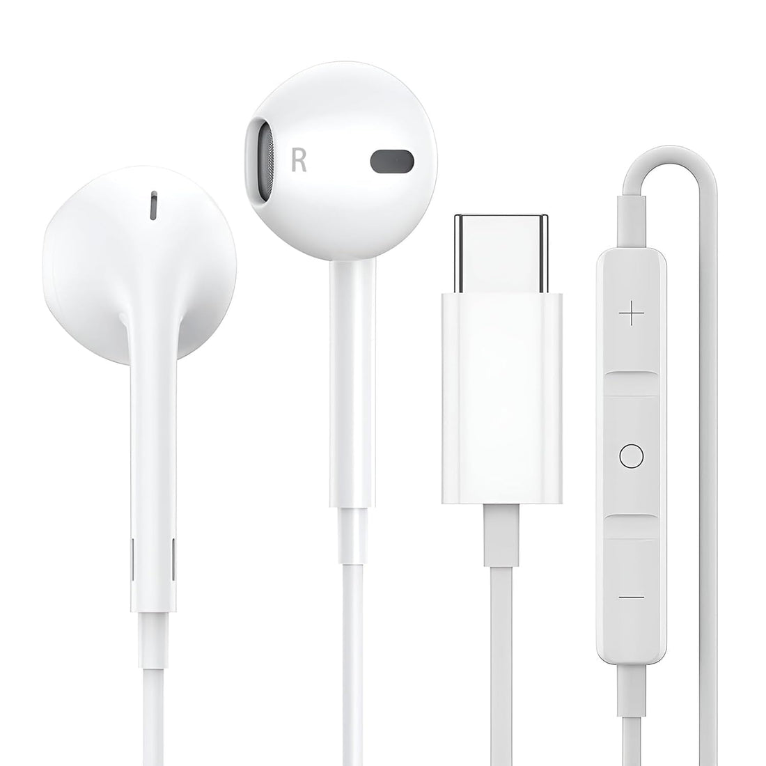 Jxrev USB C Headphones,Type C Wired Earbuds, in-Ear Headphones with Microphone Noise Canceling Stereo, Earphones Compatible with iPhone 15/Samsung S23/Android/iPad Pro and Most USB C Devices