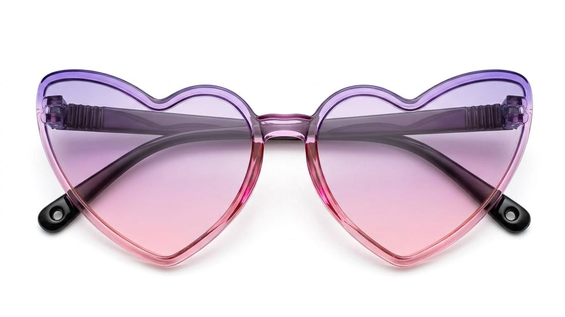 Heart-Shaped Sunglasses Rimless Gradient Tinted Lenses Multiple Colours Fashion Eyewear For Kids