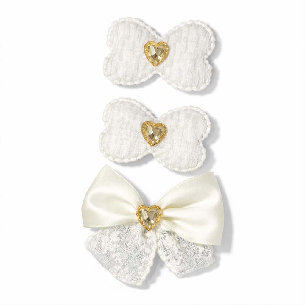 Catch Up 3 Pcs Bow Bobby Pins for Girls Cute Ribbon Hair Clips Non Slip Strong Hold Lightweight Comfortable Durable Hair Accessories for Kids Daily Use and Styling