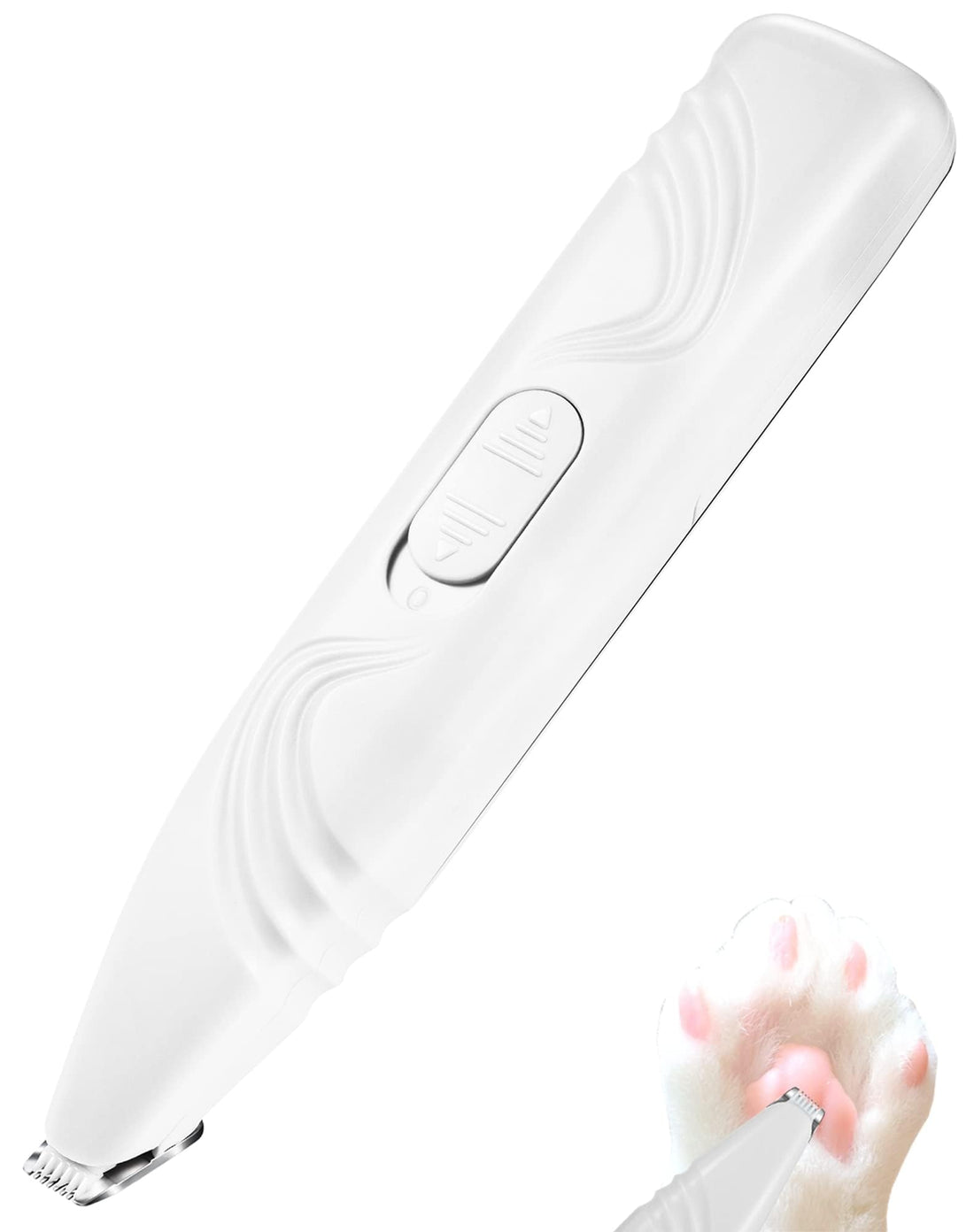 Excefore Dog & Cat Paw Trimmer, Cordless Electric Small Pet Grooming Clippers Hair Trimmer for Dogs Cats, Low Noise for Trimming Pet's Hair Around Paws, Eyes, Ears, Face, Rump (White)