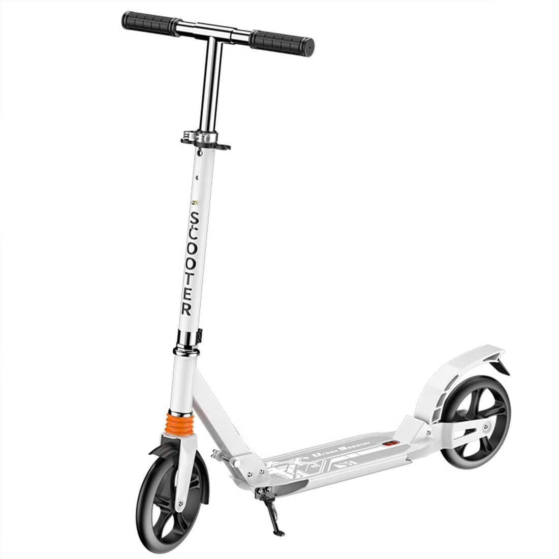 Beauenty Kids Scooter Teens Age 15+,2 Wheel Scooter for Kids with 3 Height Adjustable Handle,Foldable Kick Scooter,Lean to Steer,Non-Slip Deck,Lightweight, 220lbs/100KG Max Load (white)