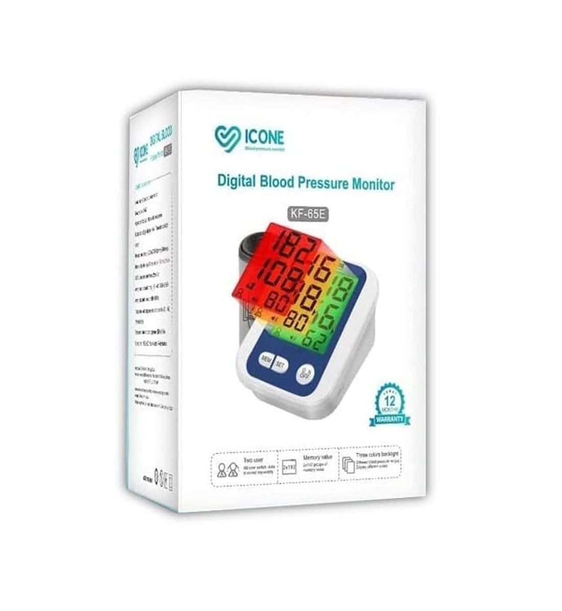 ICONE K F - 65 E Arabic Talking System Arabic Speaking System Artural Heart Rate and Homeopotension Meter with 3 Color Sound and Reminder Monitor