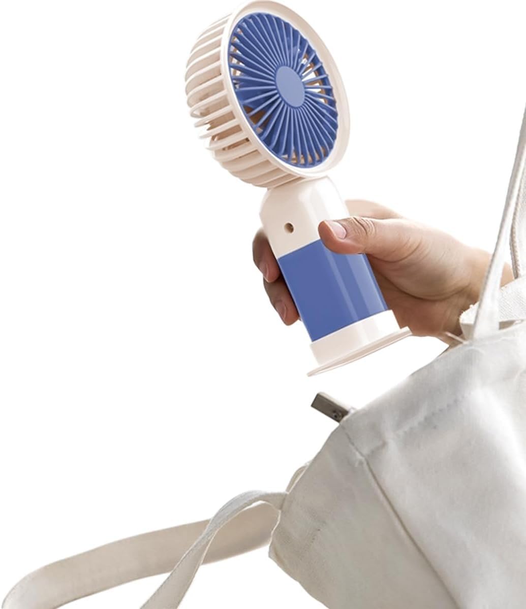 Hand Fan Mini USB Portable Fan Desktop And Handheld 1.5W Single Speed Mode With Stand Lightweight Quiet Cooling For Home Office Travel (Blue)