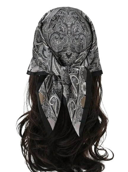 Elegant Silk Hair Scarf Decorative Bow Design