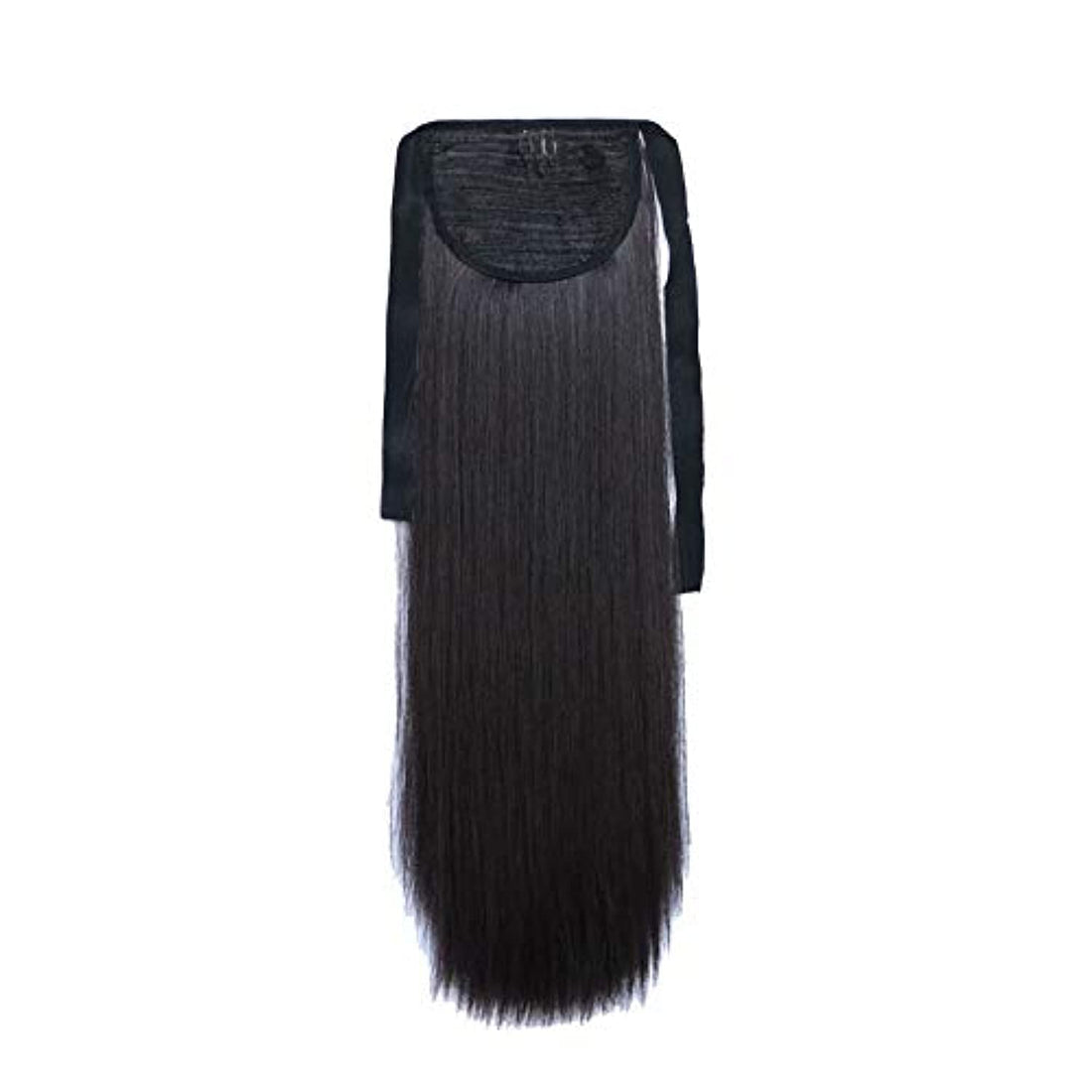 Women's Synthetic Hair Velcro Ponytail Long Straight Elegant Fashion All Match Wig Accessory Seamless Hair Extension