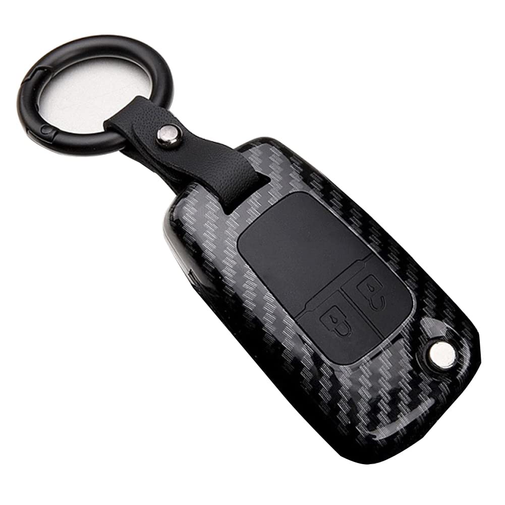 ABS Carbon Fiber Car Key Cover Case fit for Opel Astra Corsa Meriva Zafira Astra J Mokka Insignia Chevrolet Key Shell Accessories (Carbon Black 2 Buttons)