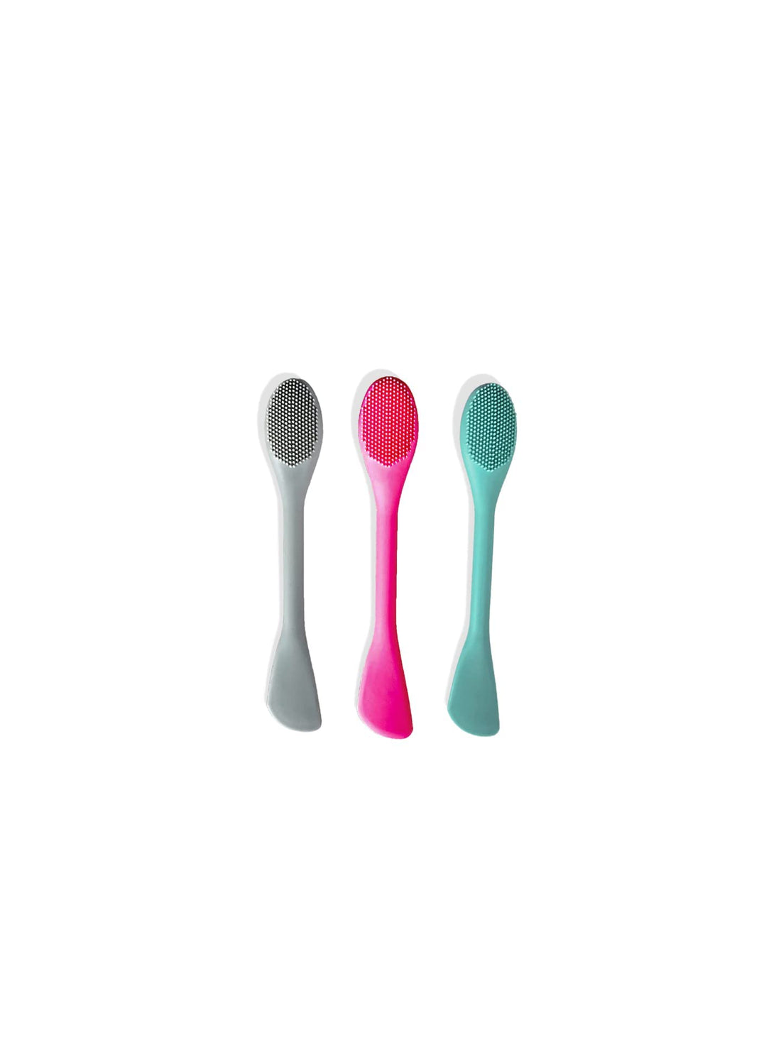 3pc Dual End Exfoliating Silicone Face Scrubber, Mask Applicator, Lip Scrub Exfoliator Brush, Easy to Clean Men & Women Face Cleansing Tool