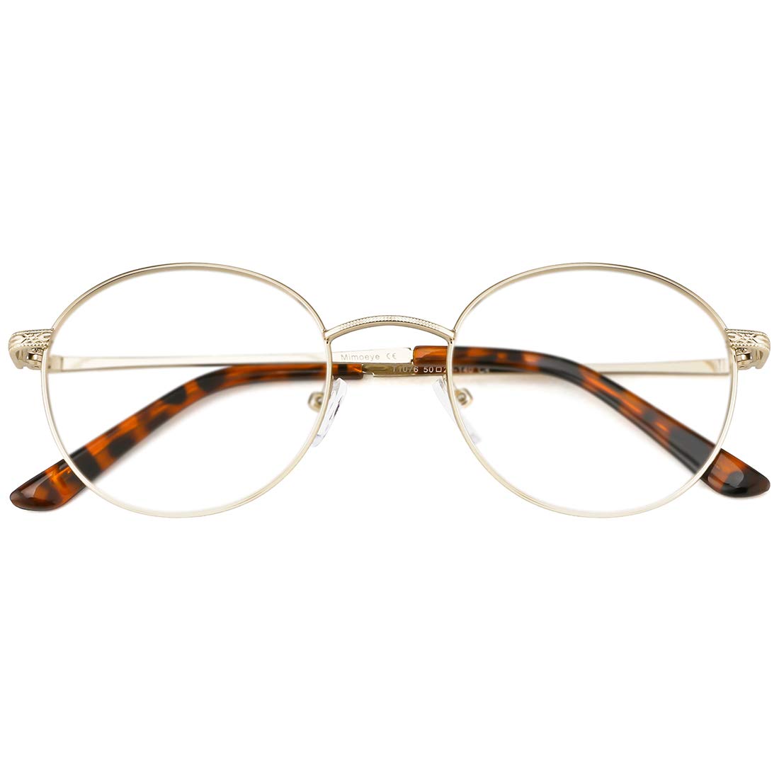 Round Blue Light Blocking Computer Glasses Metal Frame Non Prescription Clear Eyeglasses for Women Men