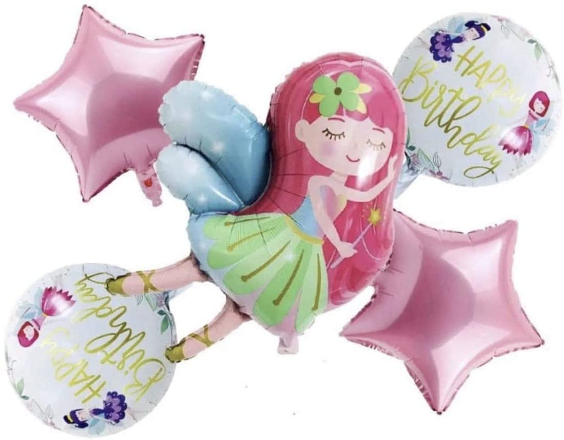 5pcs Fairy Balloon set , Large Fairy Balloon set , Fairy Foil Balloon set 70cm Fairy Balloon pack,