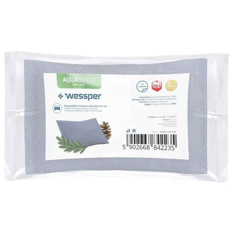 Wessper Car Dehumidifier Aquadryer On-Off, Pine Scent, 250g