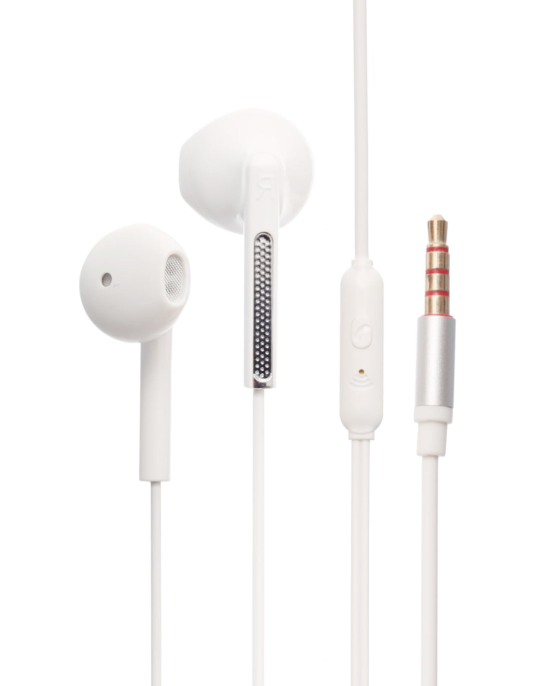 K3-H82-W In-Ear Wired Earphones with Mic Supporting Voice Calls, High Definition Sound, Noise Isolation, Tangle-Free Cable, Compatible with Most Devices 3.5mm Jack - White