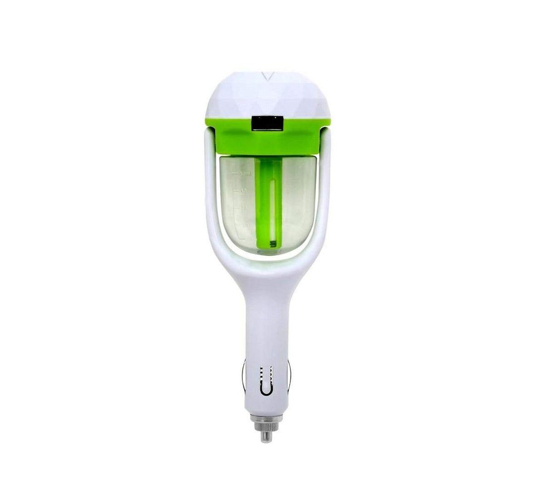 Car humidifier with usb charger port, white/green - 2724460166837