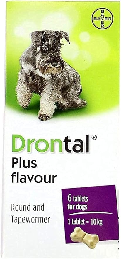 Drontal Round and Tapewormer for Dogs - 6 Tablets