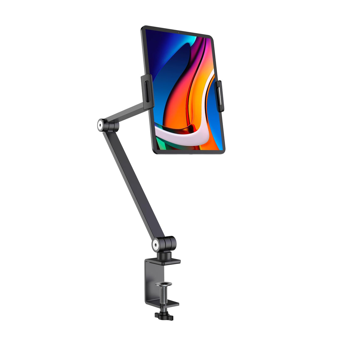 BEWISER Tablet Stand Holder for iPad,Portable Monitor Desk Mount, Aluminium Alloy Arm Clamp Mount Compatible with 4.7-15.6" Screen Phone,Kindle,Fire HD,Switch (Space Gray)