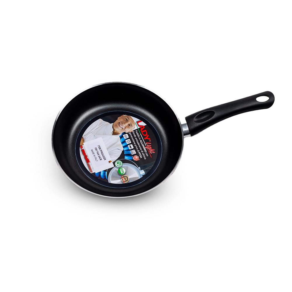 Marietti Titanium Frying Pan 24cm – Nonstick Surface – Detachable and Easy-to-Install Handle – Made in Italy