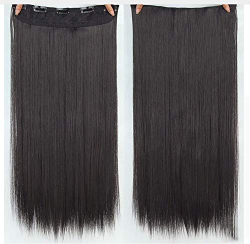 one year warranty_Kadoo Synthetic 22 Inch Long and Straight Heat Resistant Hair Extension Black