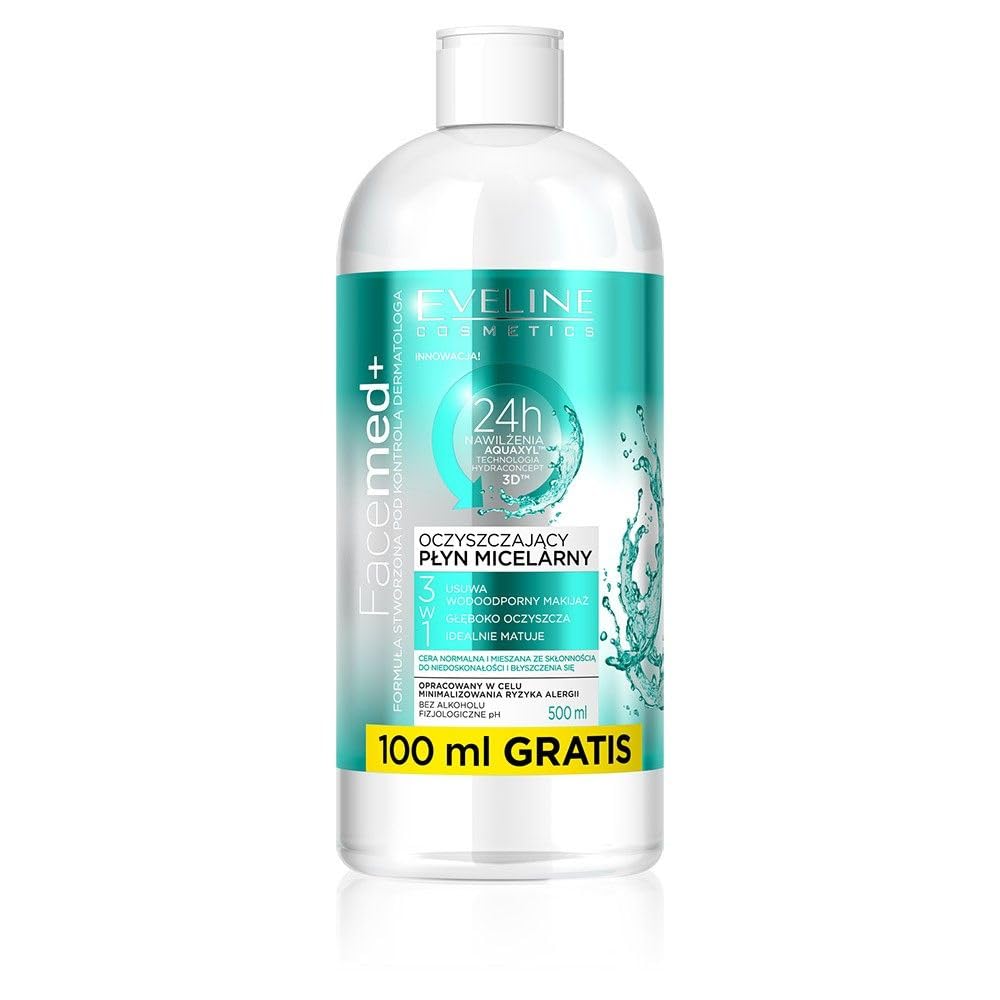 EVELINE Face Med+ Hyaluronic Make-Up Remover Oily Skin Combination Skin 400 ml