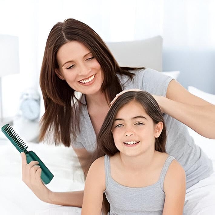 Compact Straightening Hot Comb - Enjoy the benefits of a lightweight hot comb designed to straighten hair easily, making it an essential tool for your travel beauty kit (Green)