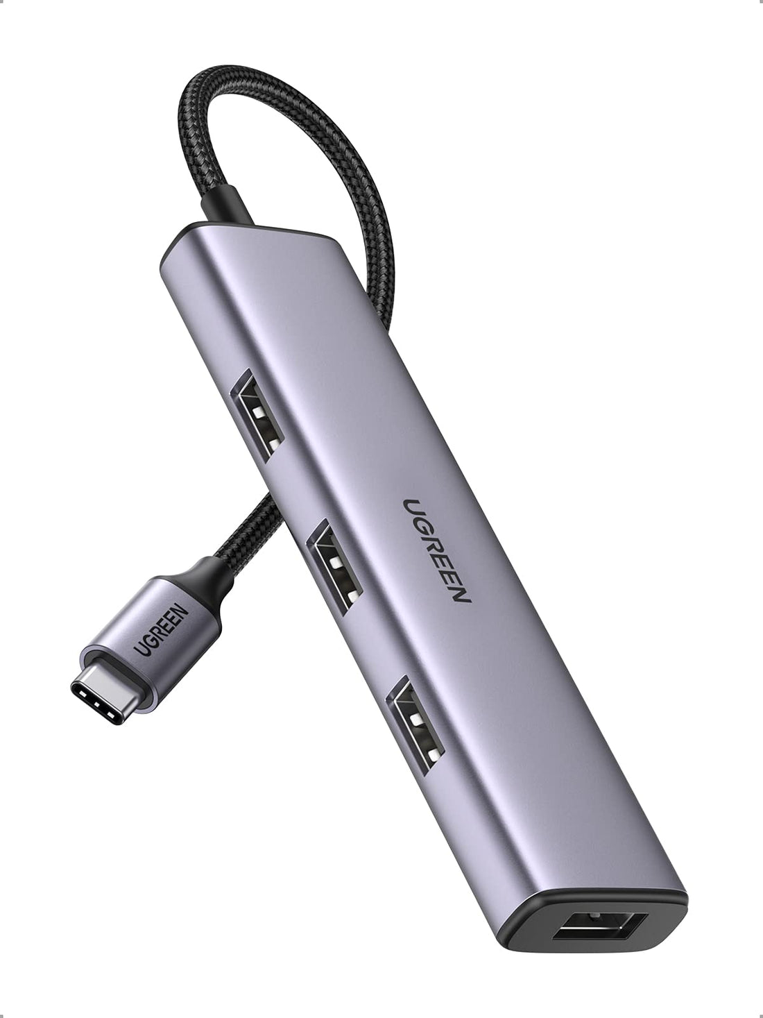 UGREEN USB-C 4-in-1 Hub: 4x USB 3.0, 5Gbps, 3m Nylon Braided Cable, Compatible with MacBook, iPad, Dell, iMac, 20841