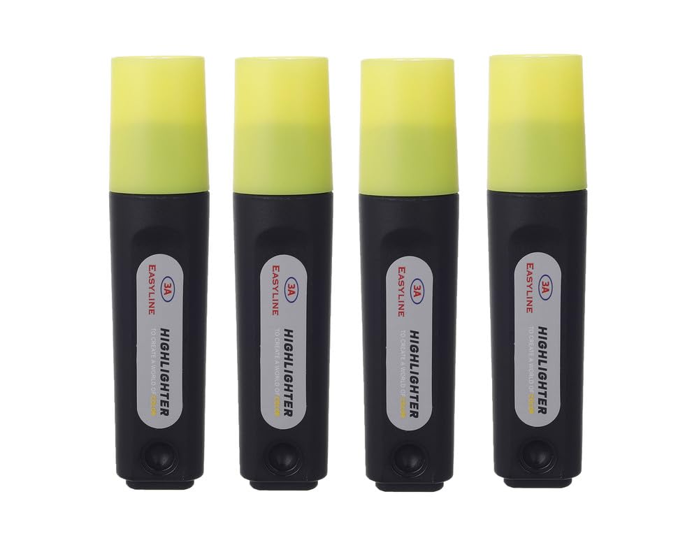 3A Highlighter Set Of 4 Pieces - Yellow 705-5