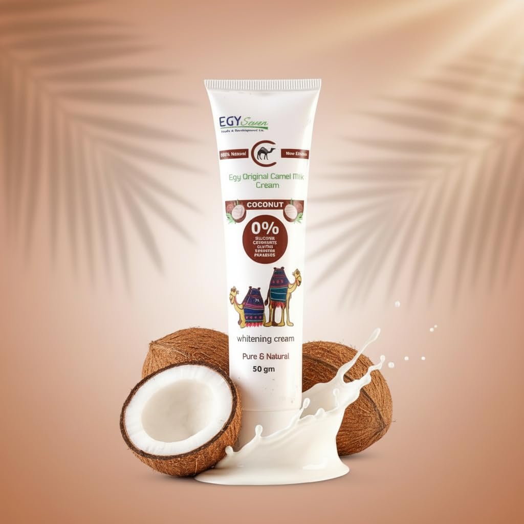 Natural Skin Regenerator & Collagen Booster with Vitamin E & Panthenol | Camel Milk Cream: The Desert’s Beauty Secret for Skin Repair, Brightening, and Anti-Aging Rejuvenation (50 Gm, Coconut)