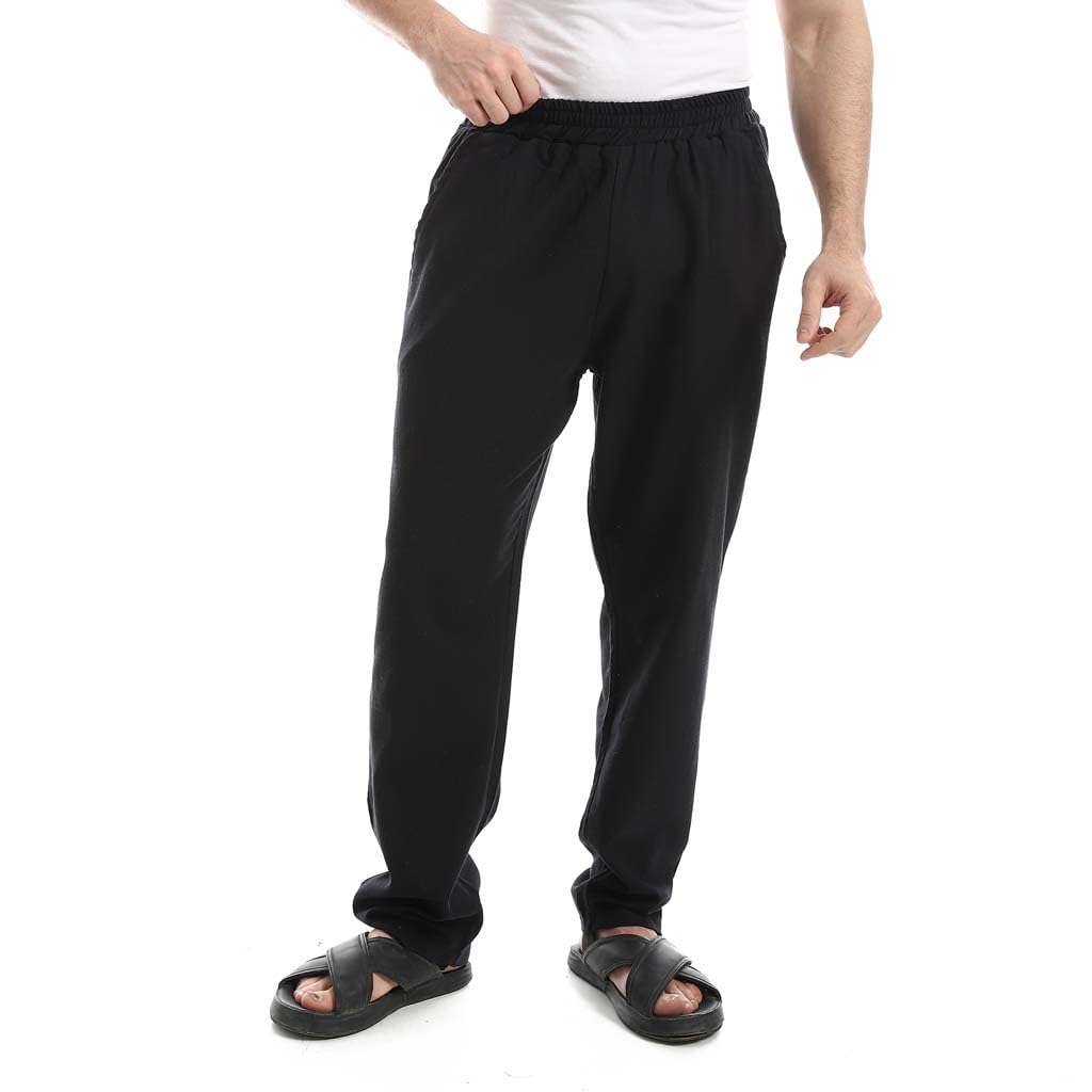 Red Circle Mens Slash Pockets Elastic Waist Linen Pants Slash Pockets Elastic Waist Linen Pants
