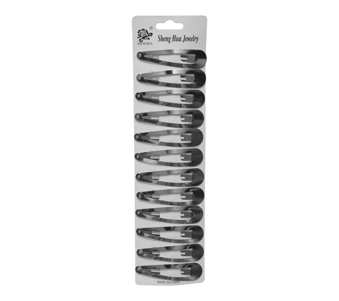Daphne 12-Piece Hair Clip Set For Girls - Silver
