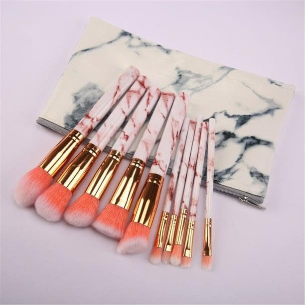 10-Piece Professional Makeup Brush Set – Soft Synthetic Bristles for Foundation, Contour, Eyeshadow & Blush – Premium Beauty Tool Kit
