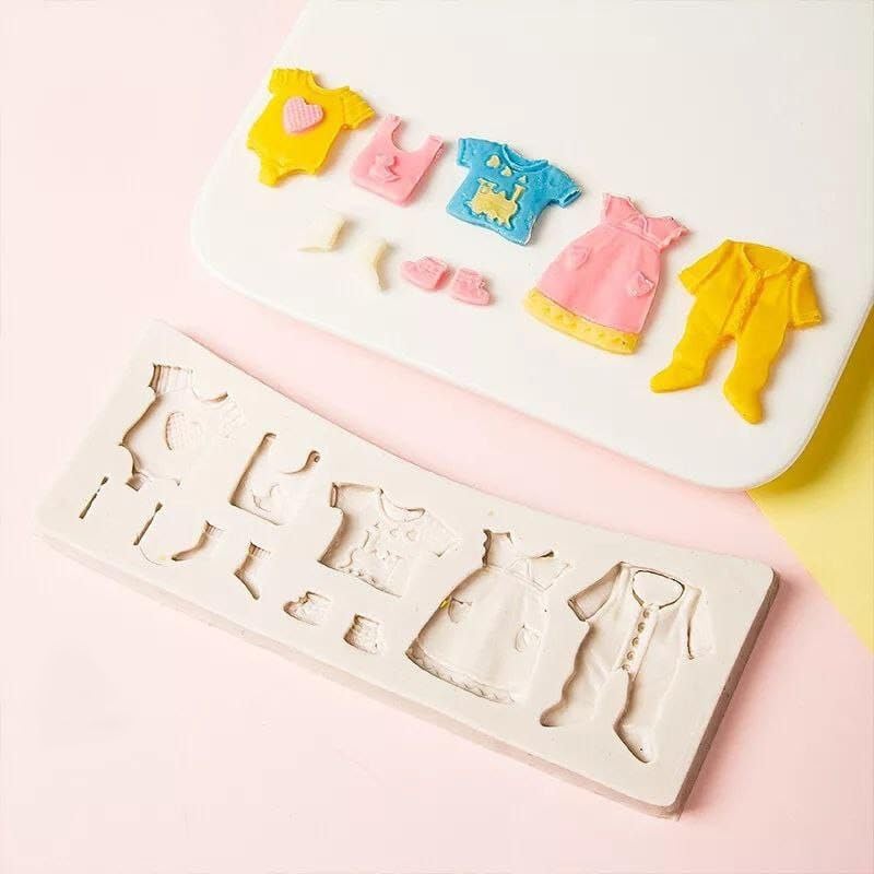 Baby Clothes Candy Mold for Baby Shower Party Cake Decorating Chocolate Fondant Cake Decoration