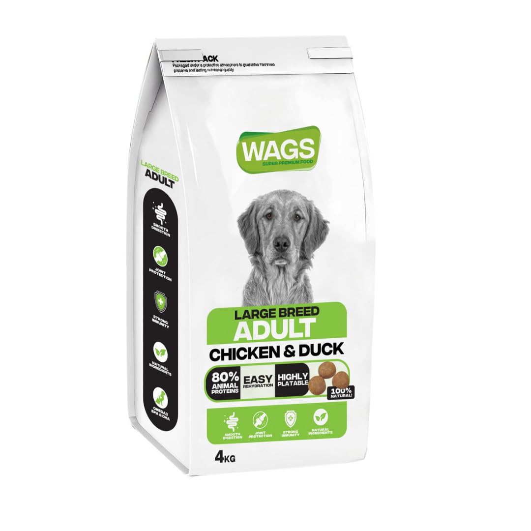 WAGS Chicken and Duck Dog dry food for Large Breed Adult -4KG