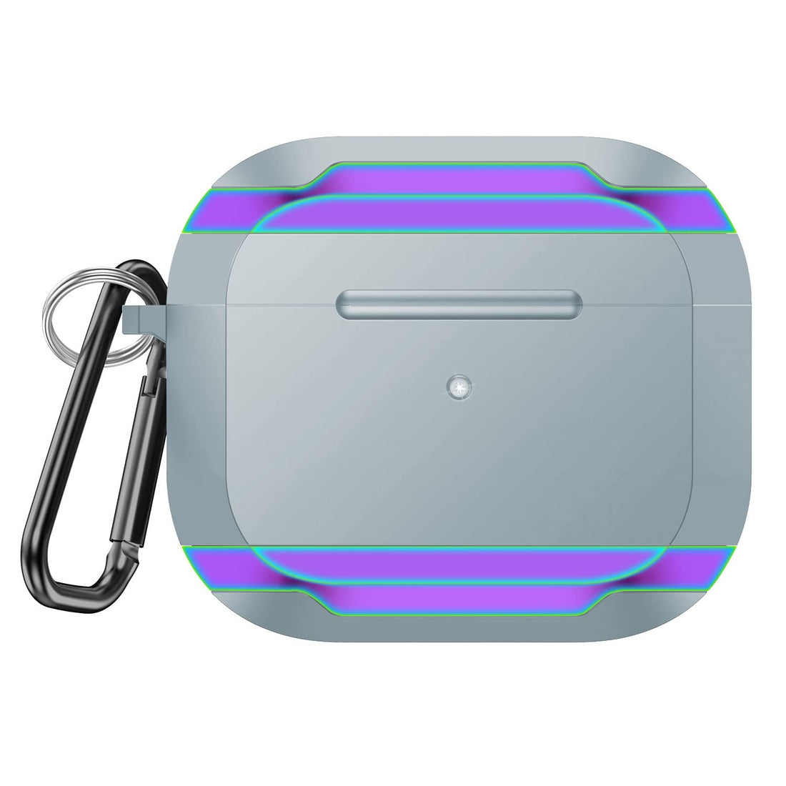 Fekra Luxury Protective Case for AirPods Pro 3 (2025) – TPU Soft Silicone Cover with Aviation-Grade Aluminum Frame, Shockproof Anti-Scratch Case for AirPods Pro 3rd Generation (Gray Colorful)