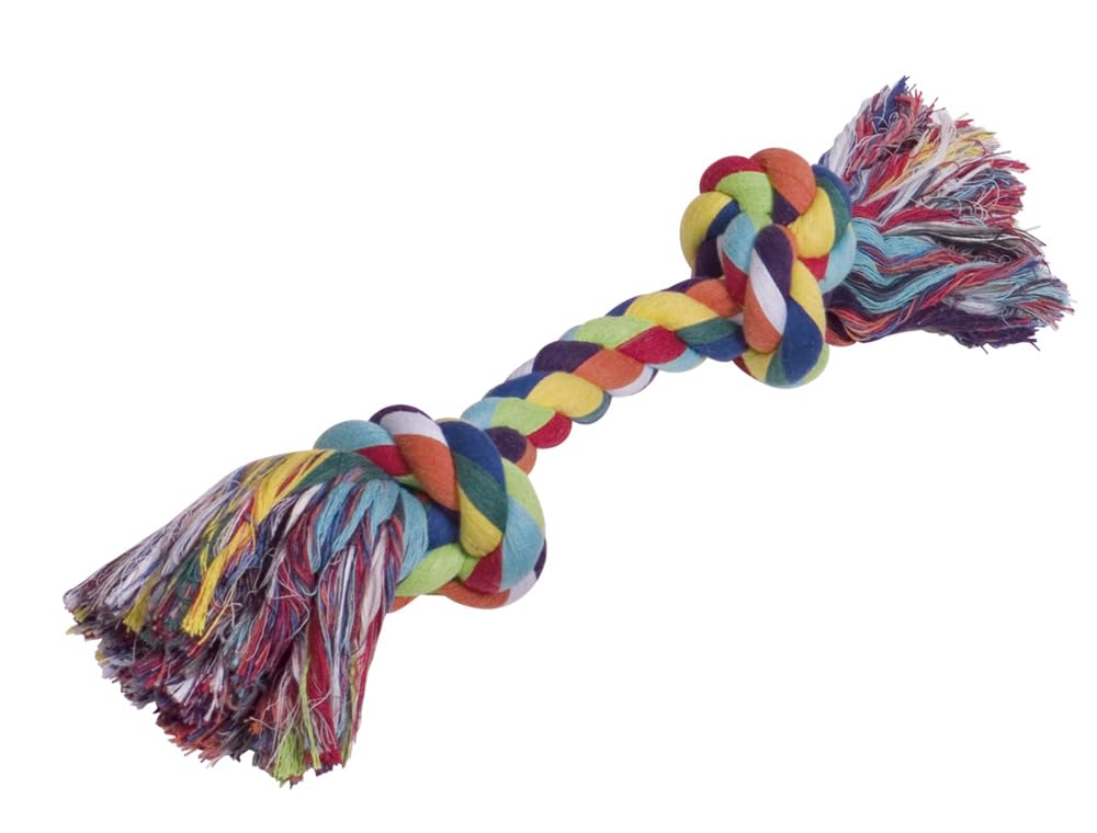 Nobby Bone with 2 Knots Cotton Dog Toy Multicoloured 390g