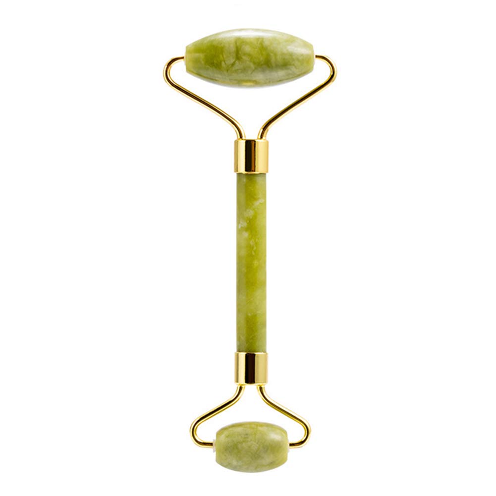 Jade Roller and Guasha Set Natural Jade Skin Roller Guasha Board Anti-aging Massager Tool for Face, Eye, Neck, Forehead and Body, Authentic Jade Skin Care Tools (Green)