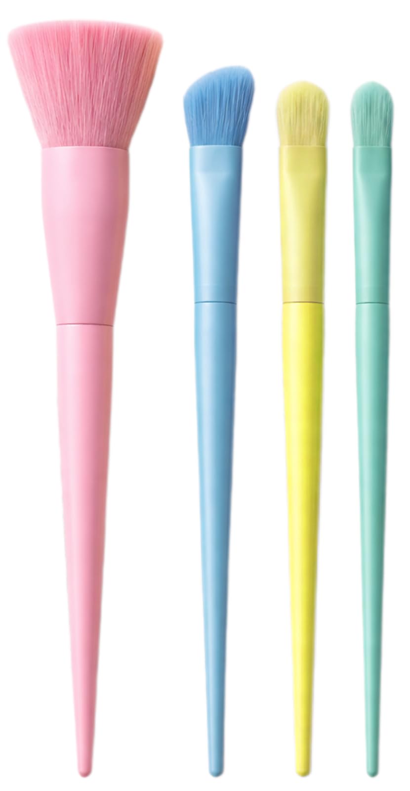 Makeup Brush Set - Professional Makeup Brushes, Colorful Design Set Of 4 Pieces, Soft Bristles, Foundation, Eyeshadow, Blending & Contouring Brushes, Beauty Tools, For Women & Girls