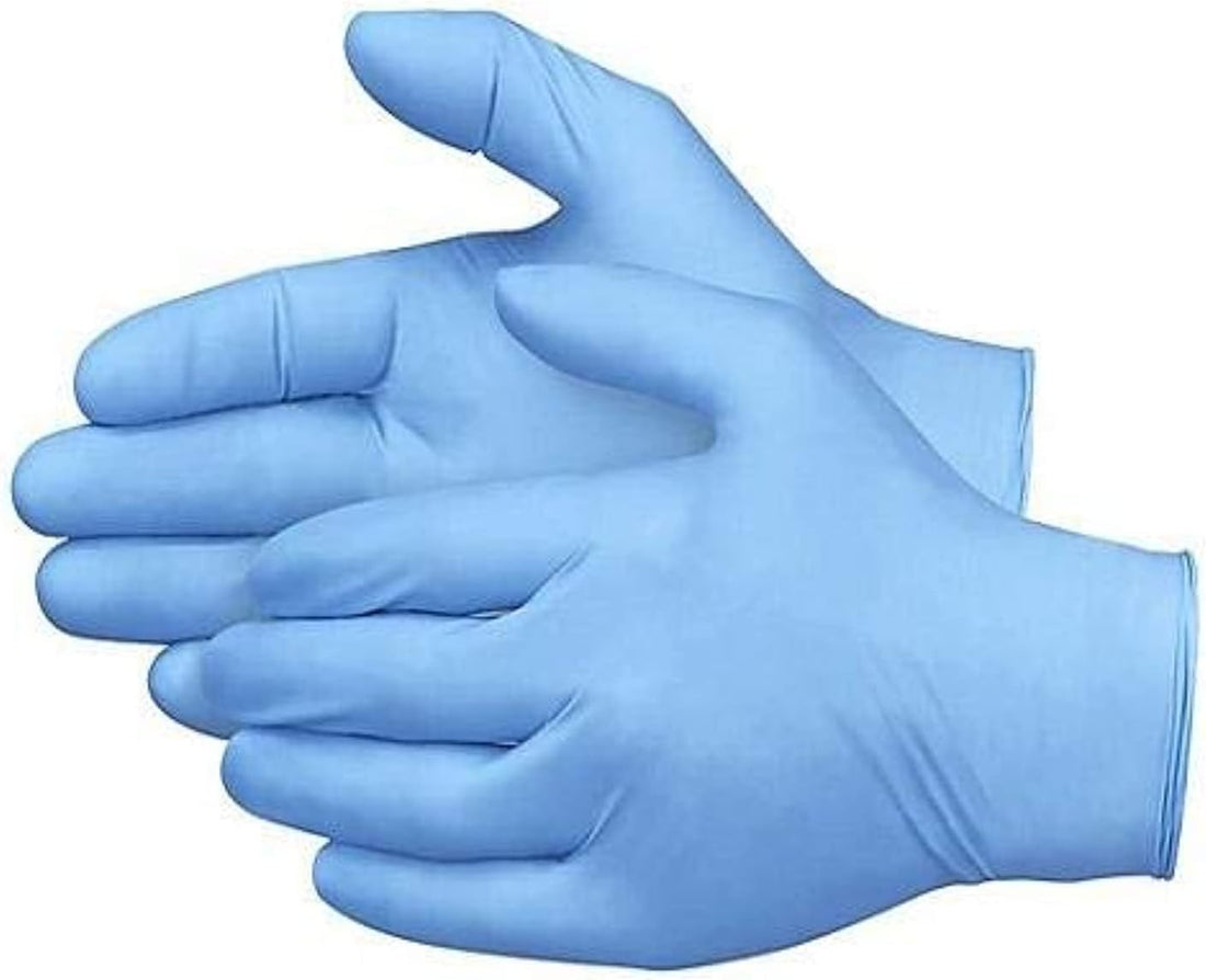 City Star Restaurantware Blue Nitrile Gloves - Powder-Free Food Safe Gloves: Perfect for Kitchen, Housekeeping and Janitorial Use - Disposable and Recyclable - 100ct Box -size S