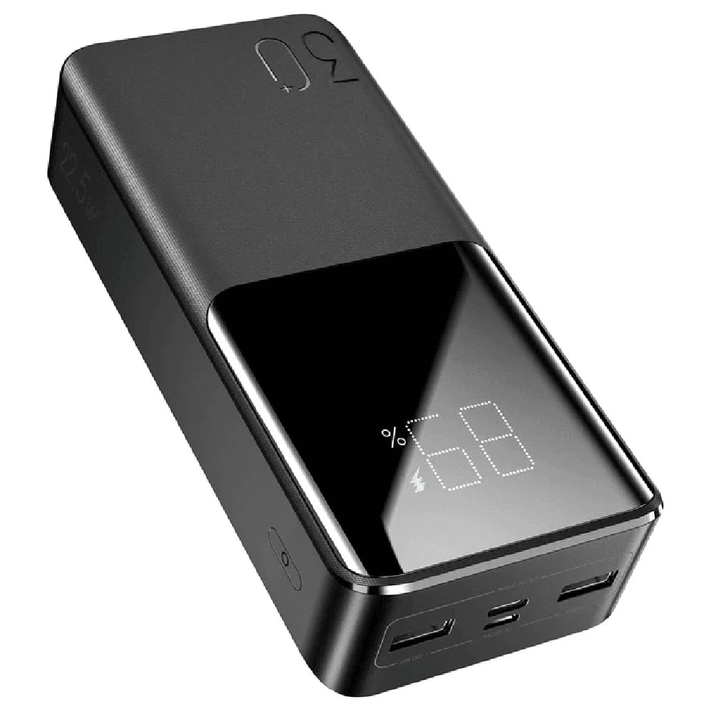 Joyroom JR-QP193 30000mAh 22.5W Power Bank – Black 2 Inputs & 3 Outputs | Charge 3 Devices Simultaneously LCD Display | USB-C & USB-A | Fast Portable Charger for iPhone, Samsung & Tablets