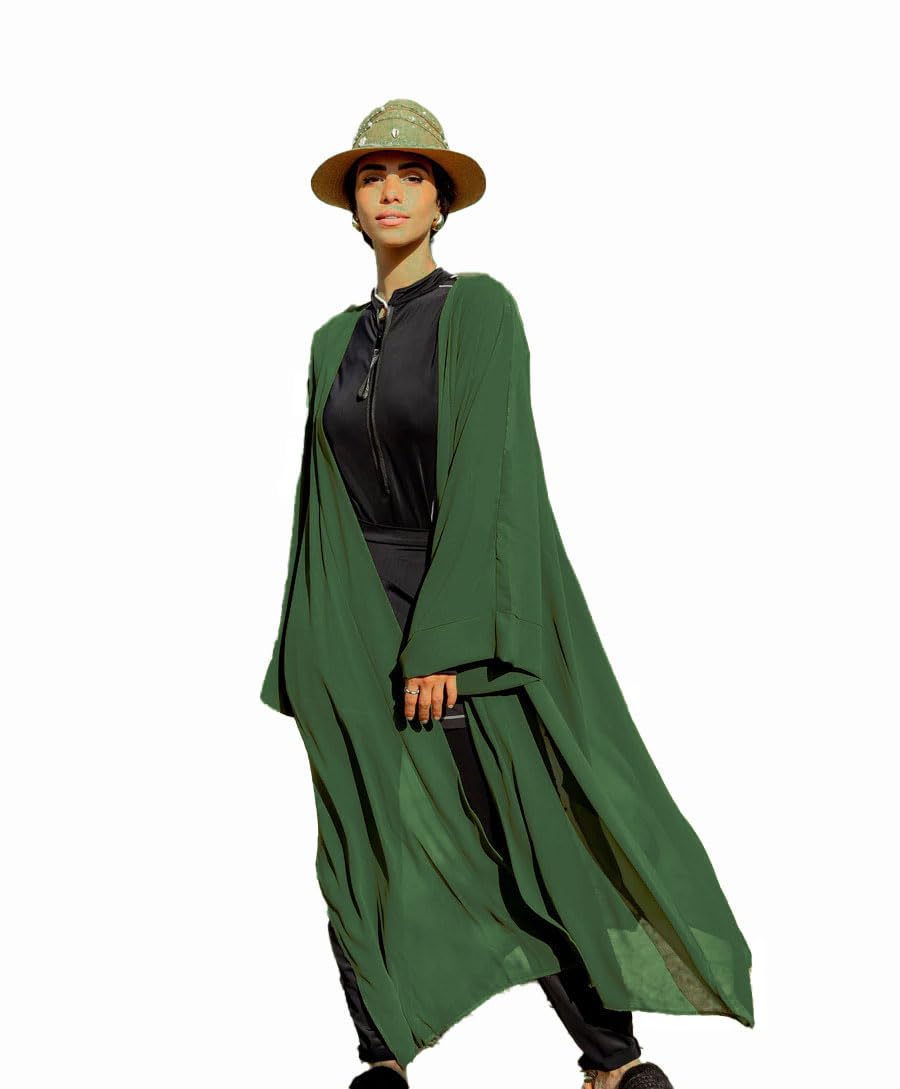 Women's Chiffon Kimono- Elegant Sheer Cover-Up for Modest Layering Cardigan Alamalshop