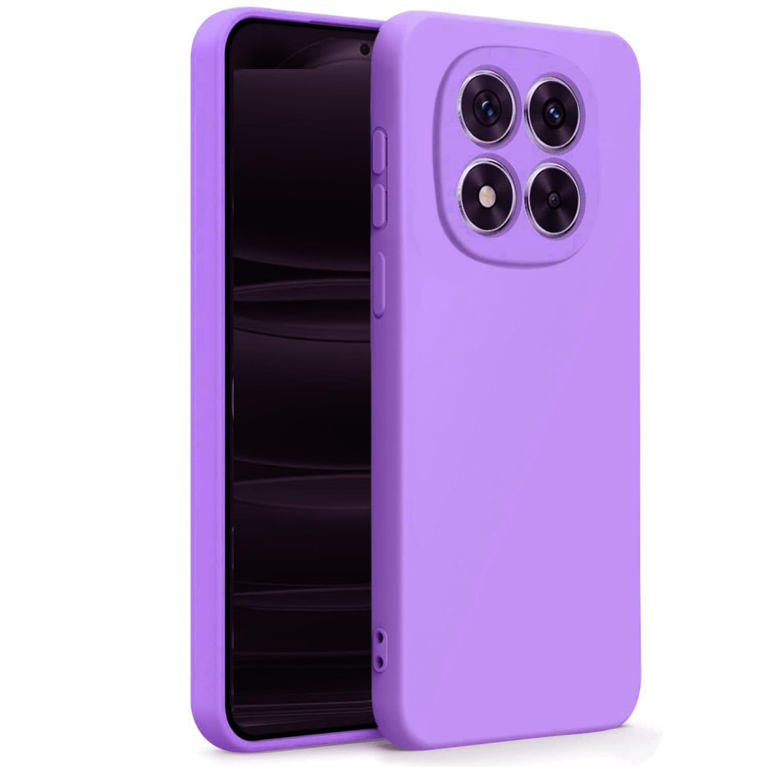 Silicone Shockproof Case with Inner Lining and Camera Protection – Modern & Streamlined Design – Compatible with Redmi Note 15 Pro Plus 5G (Purple)