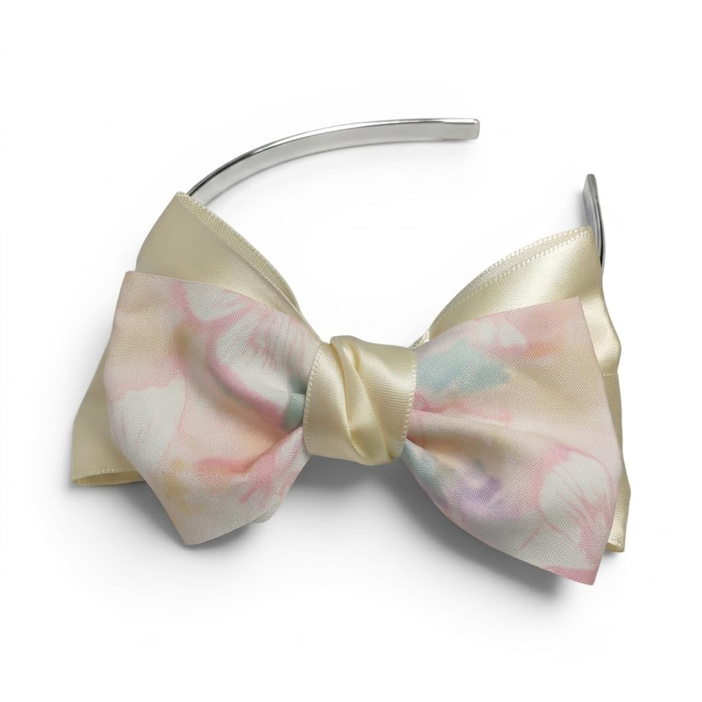 Catch Up Bow Flower Pattern Headband for Women and Girls Elegant Floral Bow Hair Band Soft Comfortable Lightweight Non-Slip Daily Wear Fashion Accessory Feminine Stylish Look