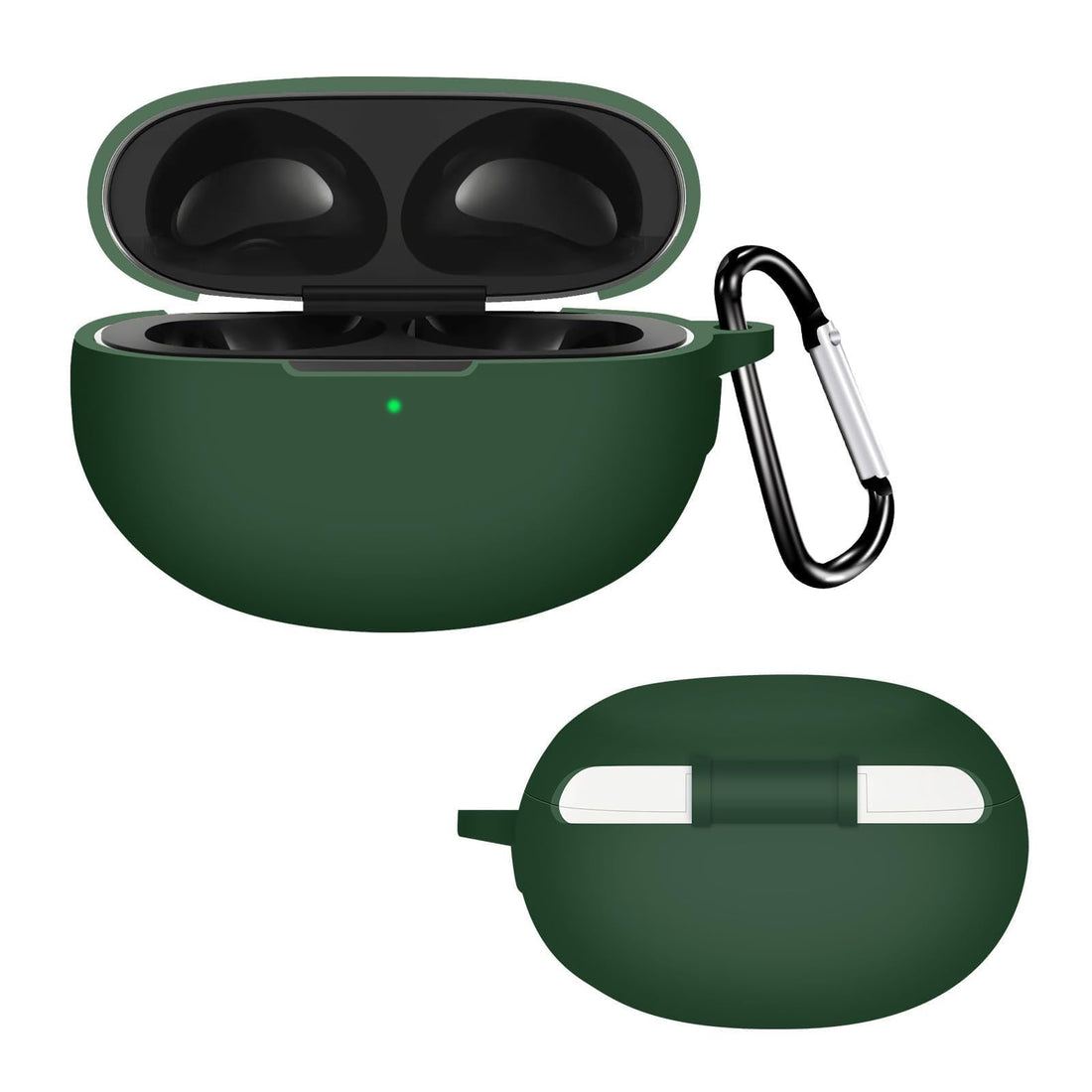 Dl3 Mobilak Compatible with Realme Buds Air 6 Pro Case Cover, Soft Silicone Shockproof Protective Case Wireless Earbuds with Carabiner, Front LED Visible (Green)