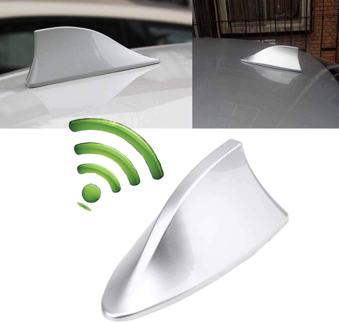 Shark Fin Car Roof Antenna - Roof Antenna - FM/AM - Car Antenna Accessories - Radio Signal Work Antenna - Silver Silver - KaberTrade
