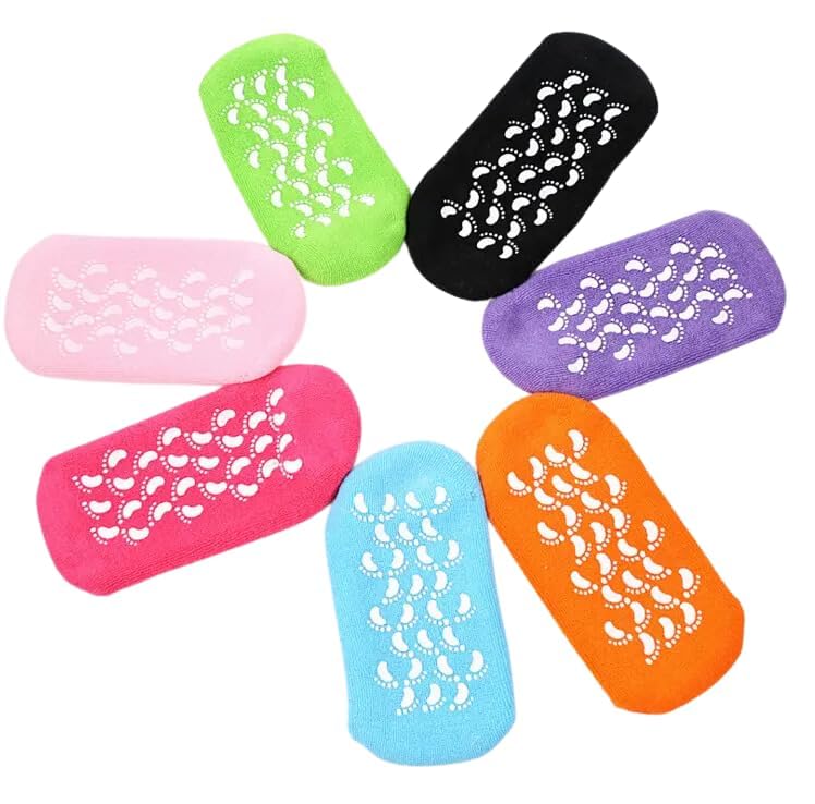 2 Pairs Ventilated Gel Moisturizing Socks for Dry Heels - High Quality - Spa Gel Socks Moisturizing Heel Treatment Foot Treatment Heel Softener Socks (Pink)