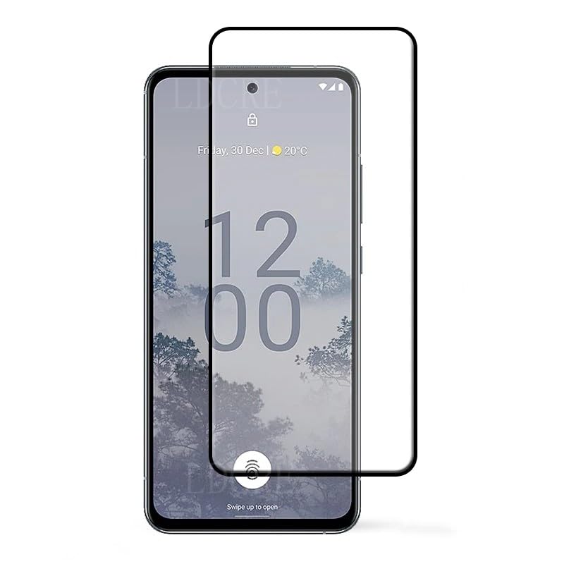 Full coverage tempered glass screen protector for Nokia x30 - black