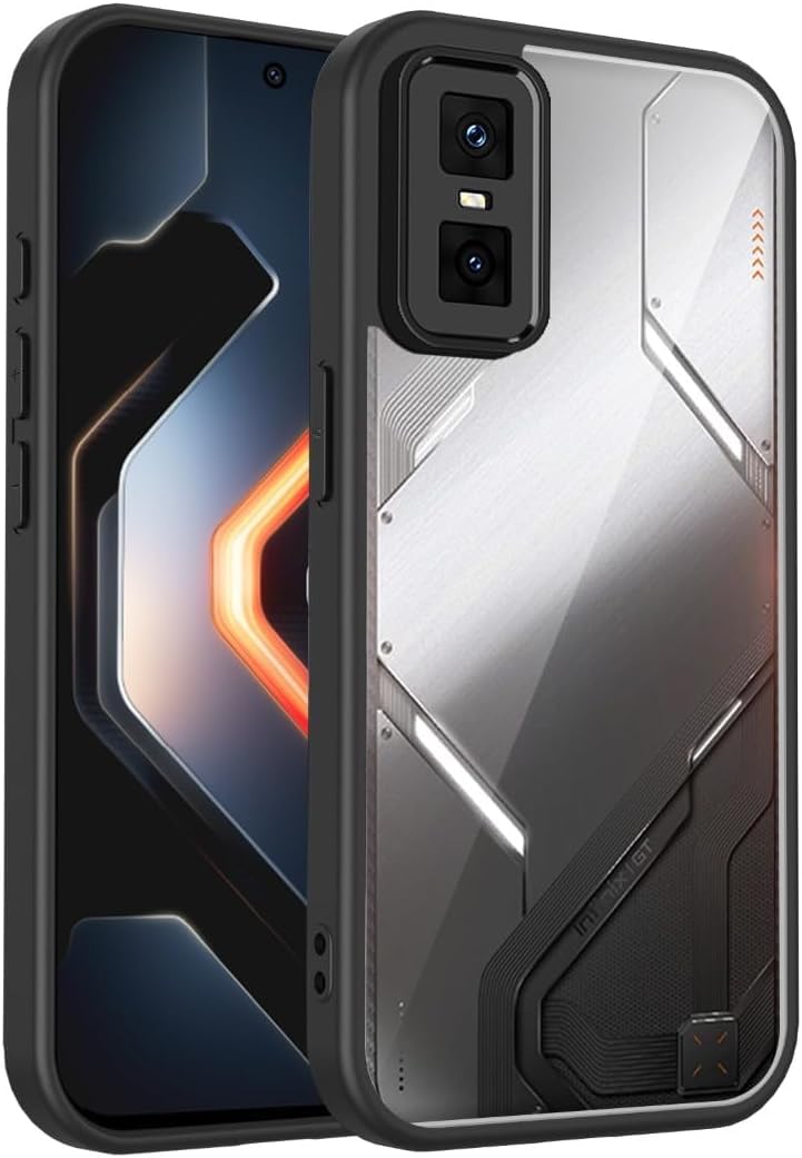 Hard Crystal Q Series Black Frame Luxury Case For Infinix GT 30 Pro