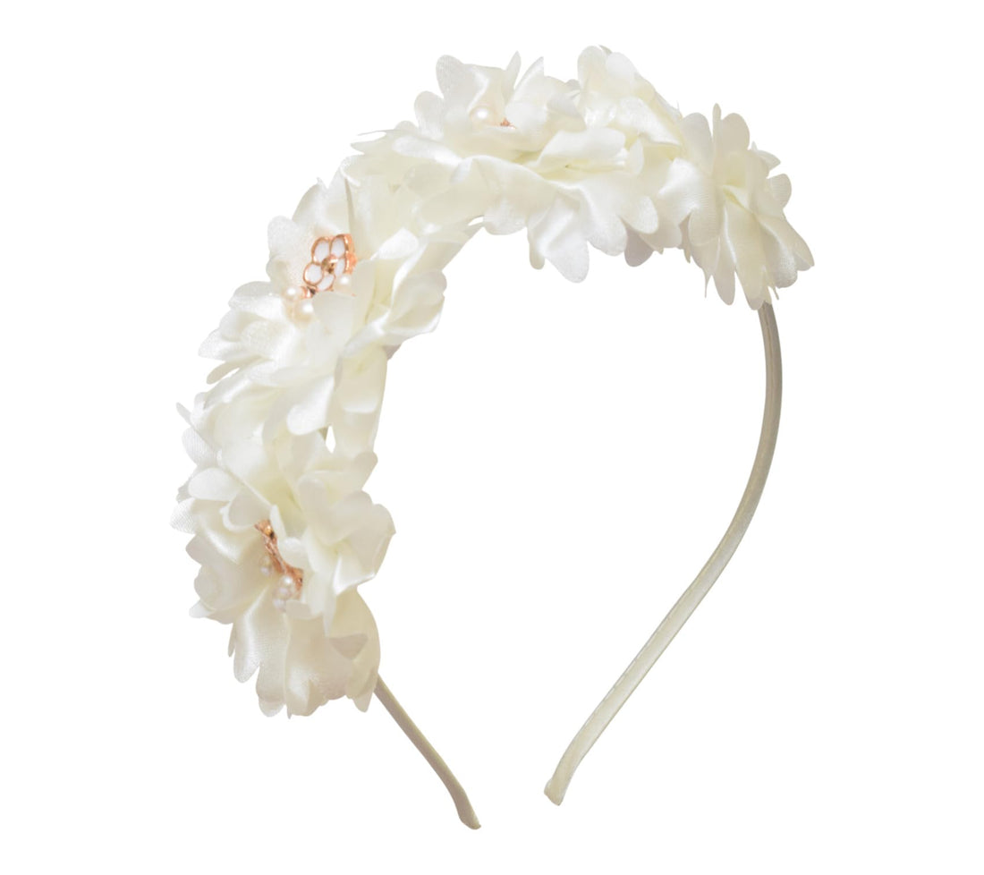 Daphne Girls' Polyester Hairband - White