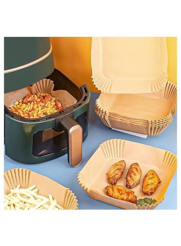 Air Fryer Liners 20cm/200mmXXL(Large Size), Disposable Square Oven Sheet Mold for 5-6L Air Fryer, Waterproof Silicone Air Fryer Accessories(100pcs)