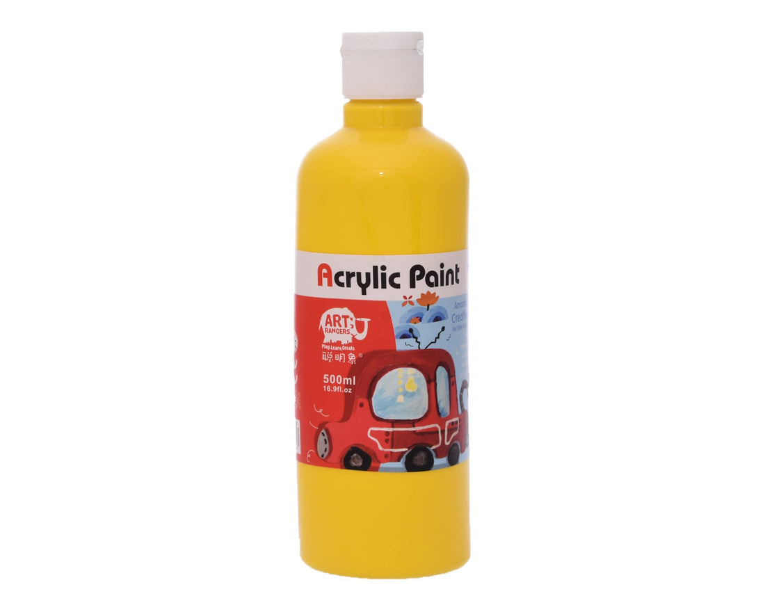 Art Rangers FEA500 High Quality Acrylic Paint Liquid 500ml Bottle - Yellow