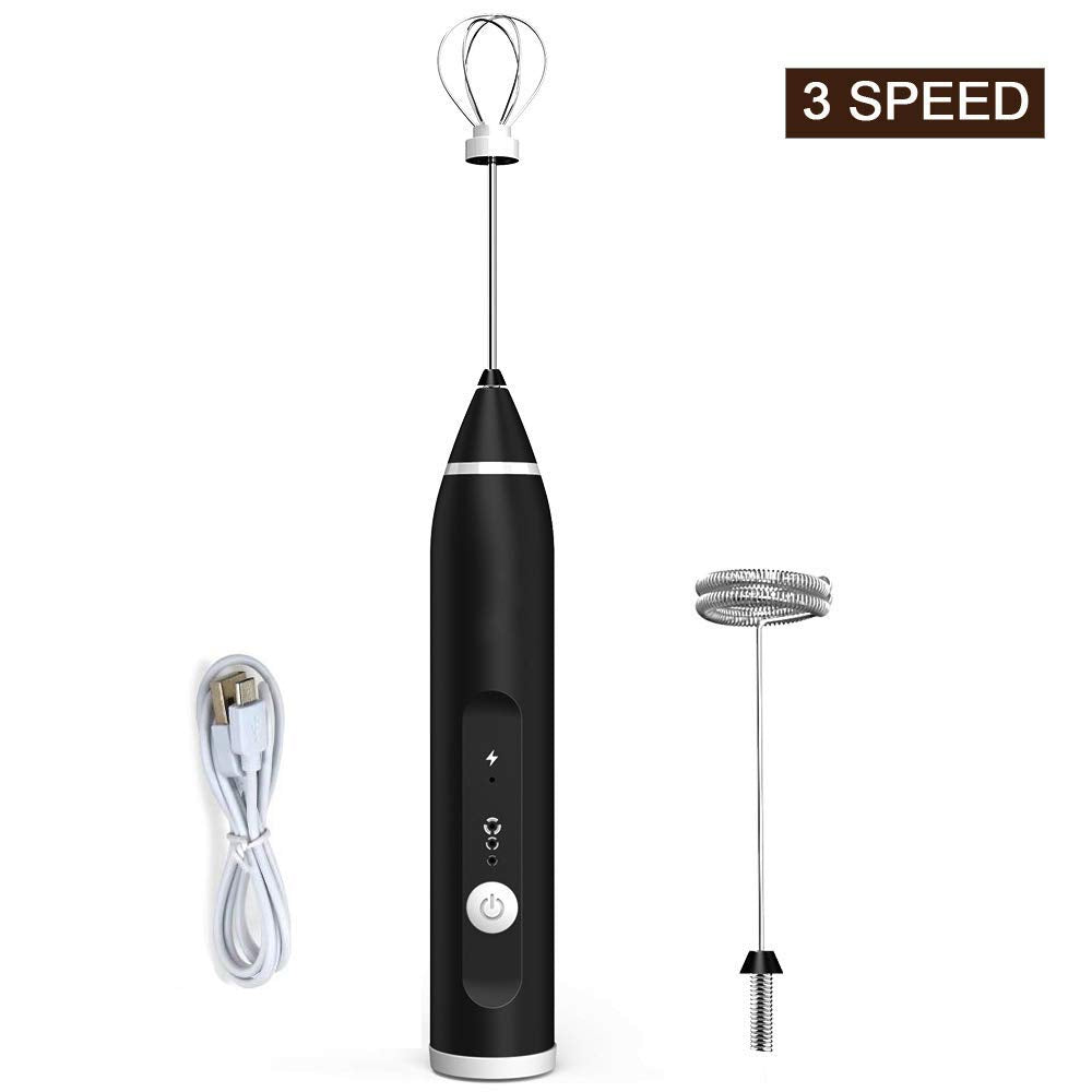 Milk Frother Handheld, USB Rechargeable Electric Mixer Milk Foamer Perfect for Coffee, Latte, Cappuccino, Hot Chocolate